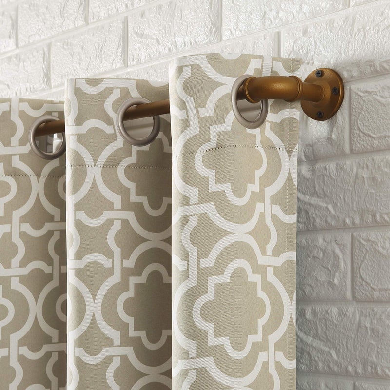 Sun Zero Barnett Trellis Blackout Grommet Curtain Panel, 40" x 84", Taupe - Image 2